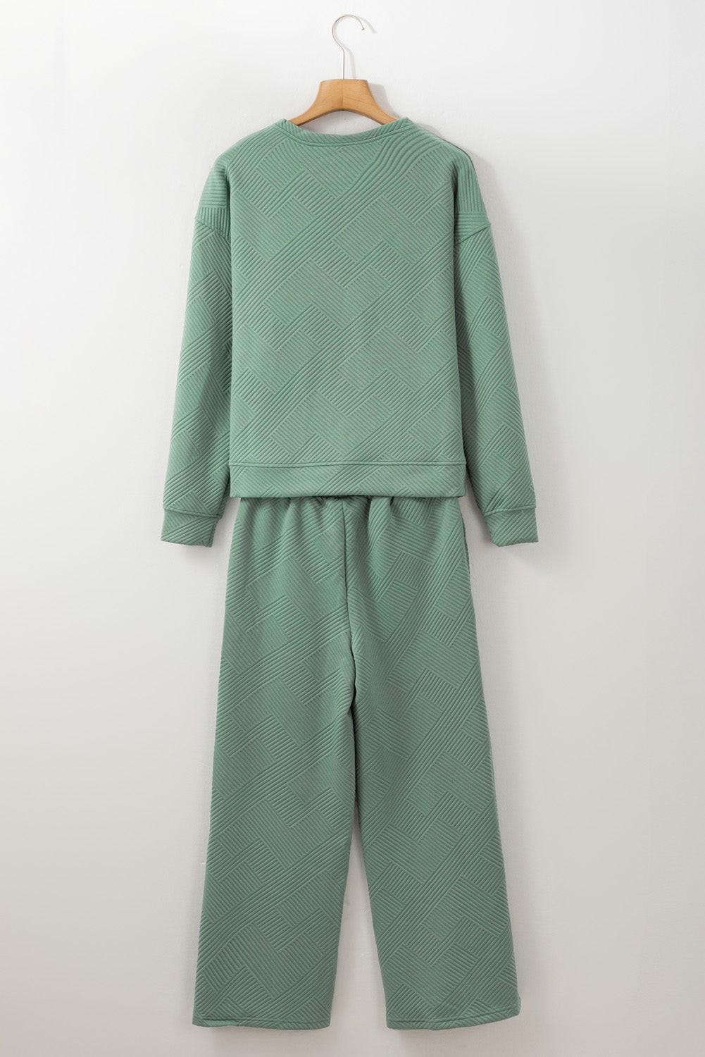 Red Dahlia Textured Loose Slouchy Long Sleeve Top and Pants Set