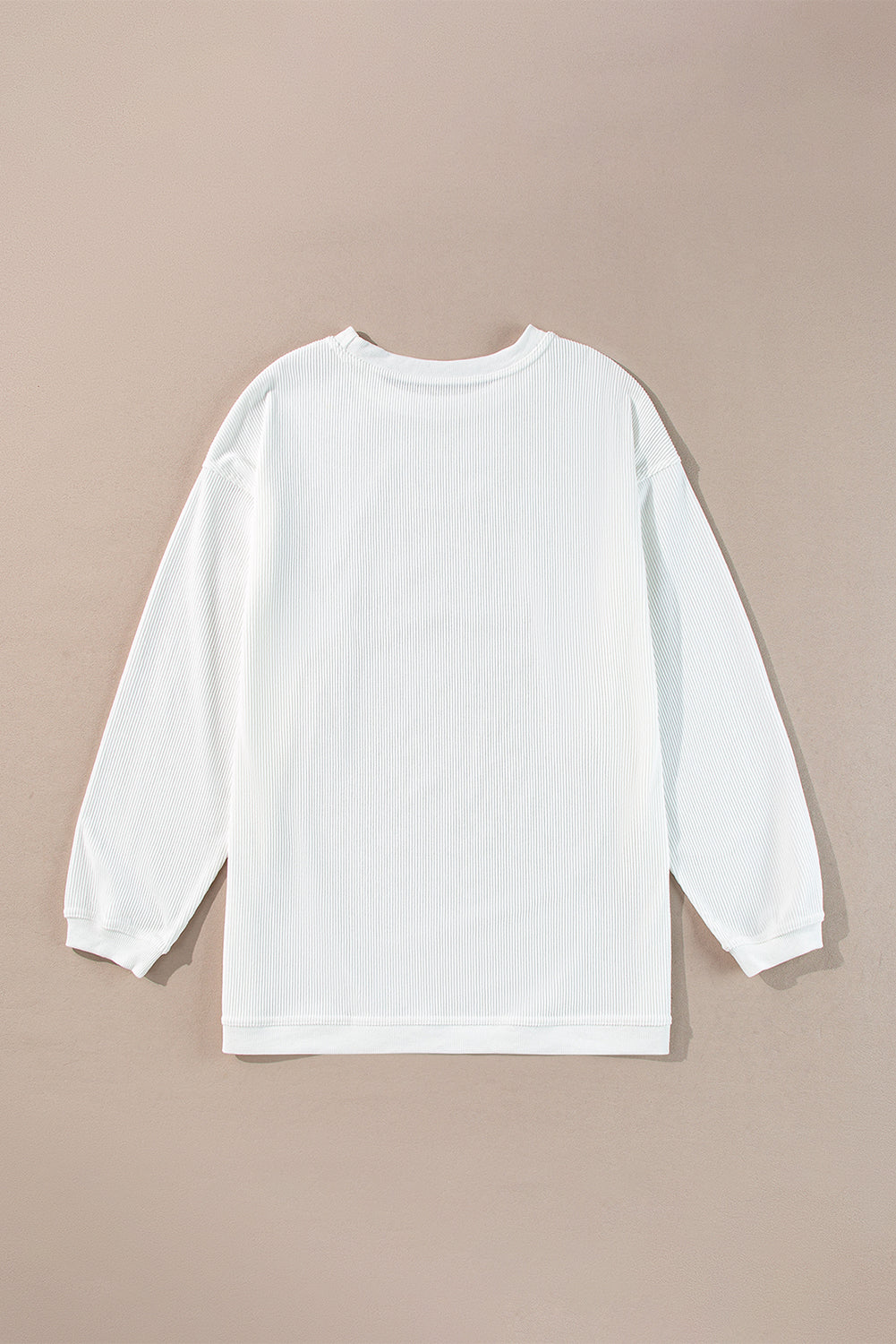 Strawberry Pink Drop Sleeve Ribbed Oversized Sweatshirt