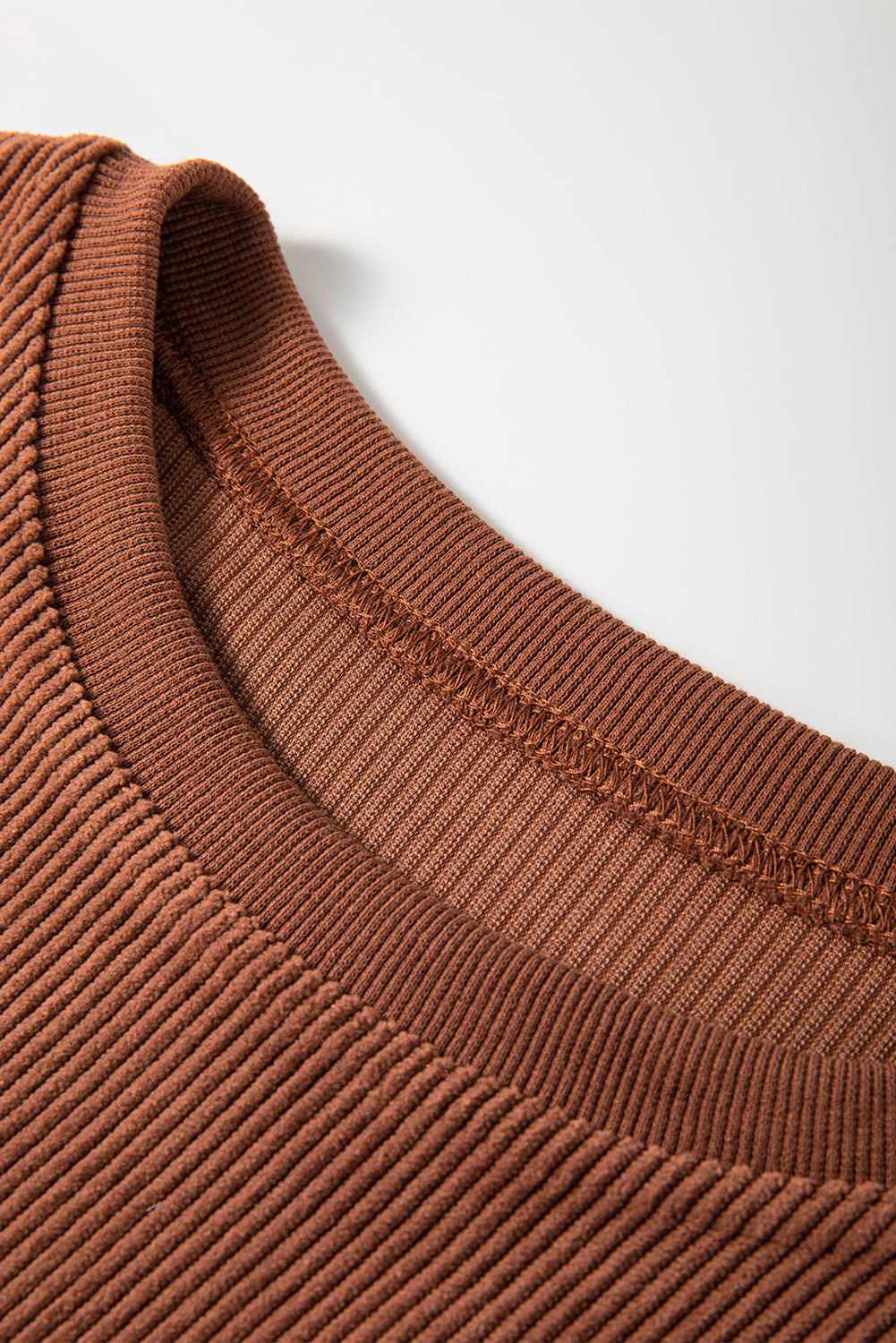 Strawberry Pink Drop Sleeve Ribbed Oversized Sweatshirt
