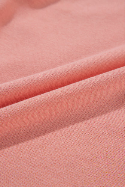Apricot Bowknot Plain Round Neck Sweatshirt