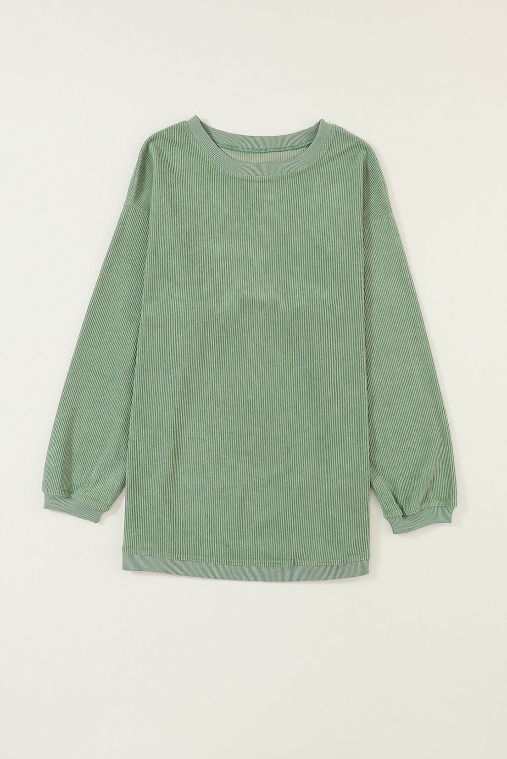 Strawberry Pink Drop Sleeve Ribbed Oversized Sweatshirt