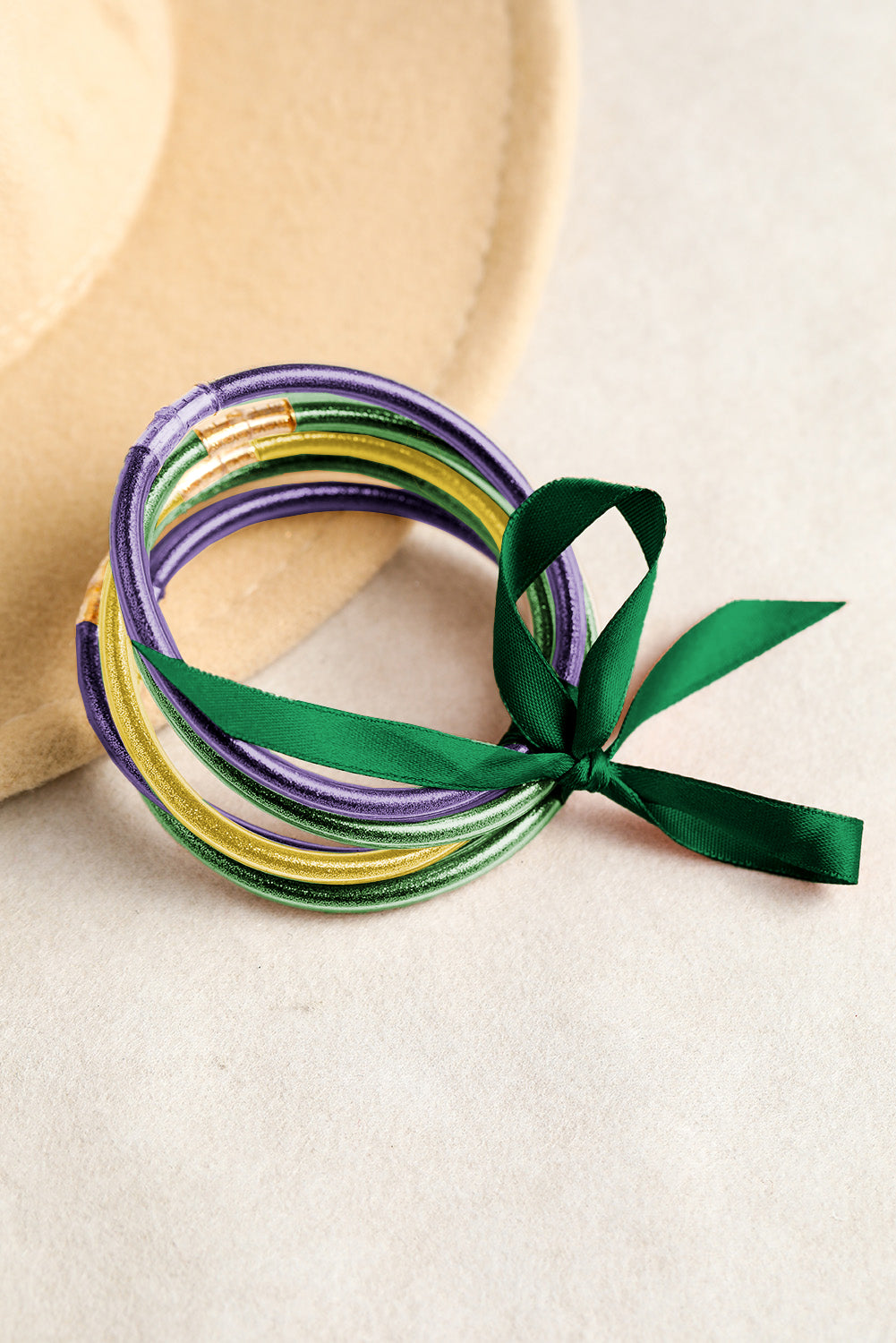 Yellow Glitter Bowknot Layered Jelly Bracelet