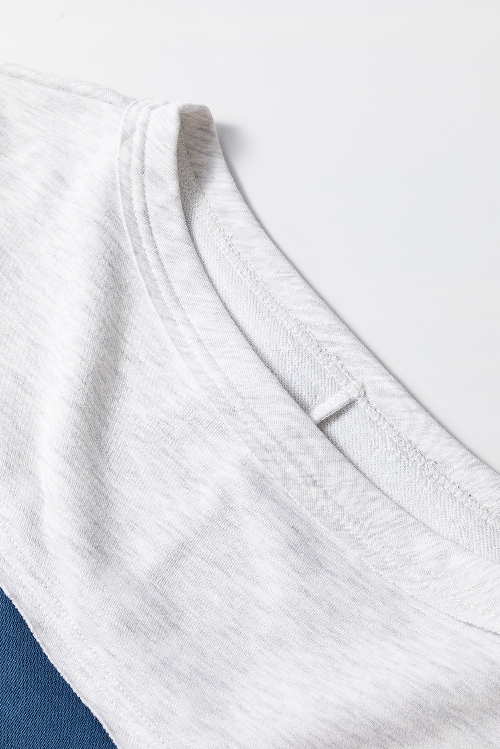Sail Blue Striped Patchwork Raw Edge Sweatshirt