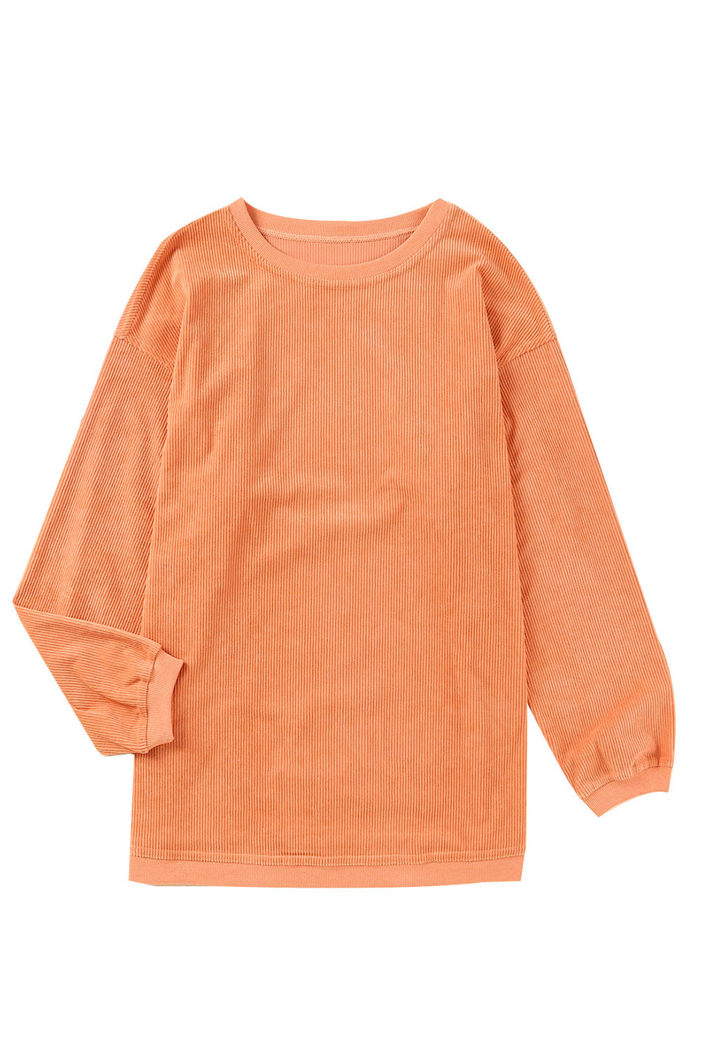 Strawberry Pink Drop Sleeve Ribbed Oversized Sweatshirt