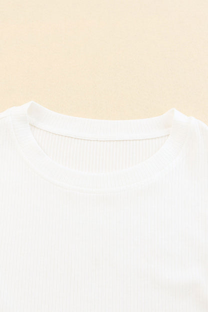 Pink Casual Dotty Layered Ruffle Ribbed Knit Top