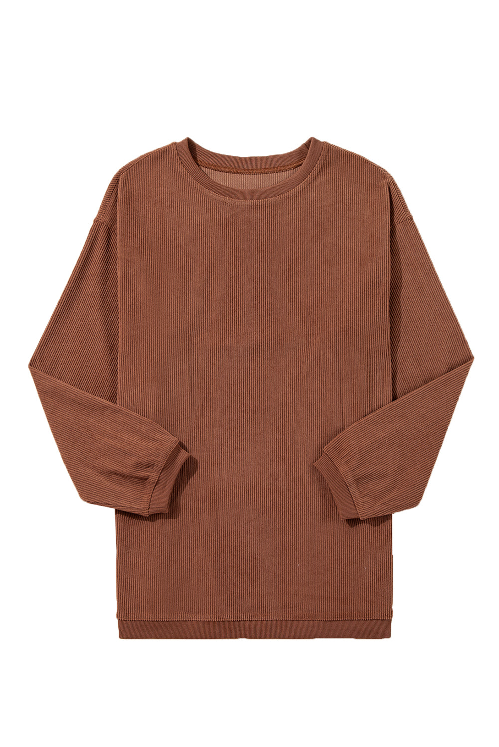 Strawberry Pink Drop Sleeve Ribbed Oversized Sweatshirt