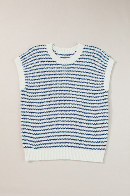 Black Stripe Contrast Trim Knit Dolman Top