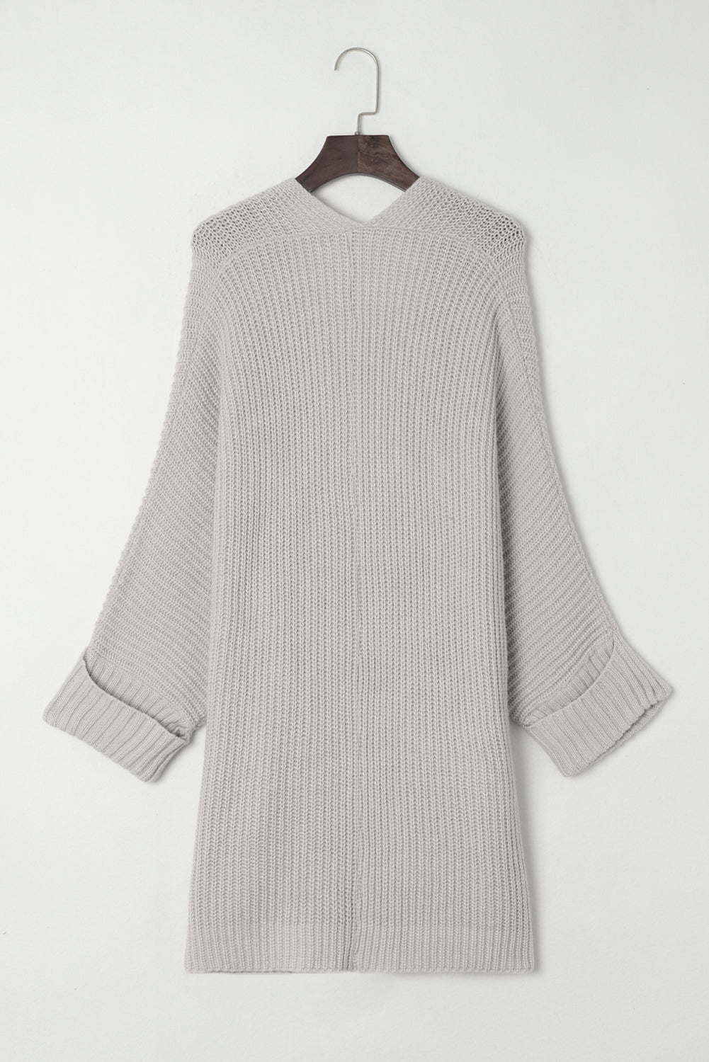 Khaki Batwing Sleeve Pocket Oversized Cable Knit Cardigan