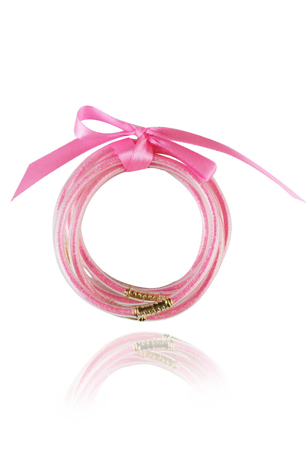 Yellow Glitter Bowknot Layered Jelly Bracelet
