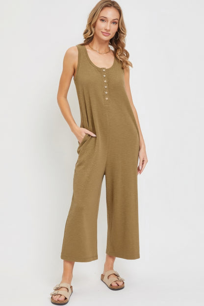 All in One Button Down Jumpsuit