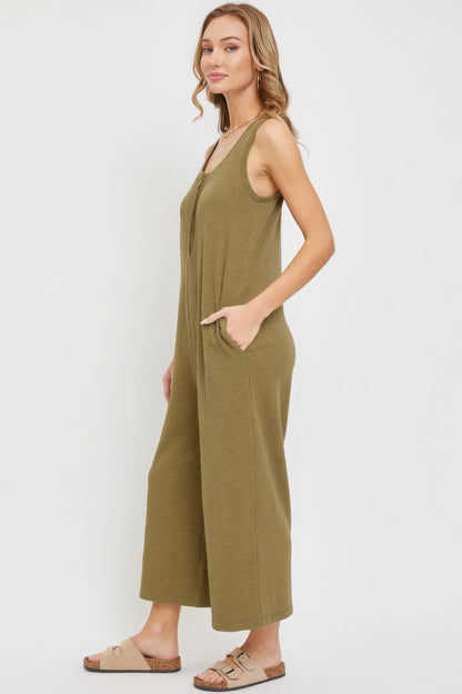All in One Button Down Jumpsuit