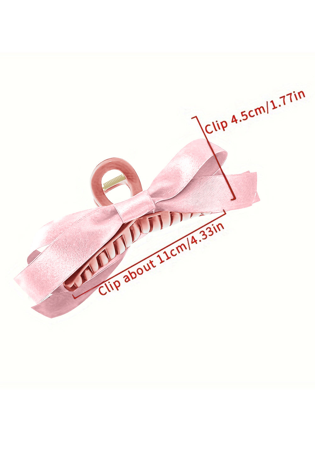 Light French Beige Solid Color Ribbon Bow Decor Hair Clip
