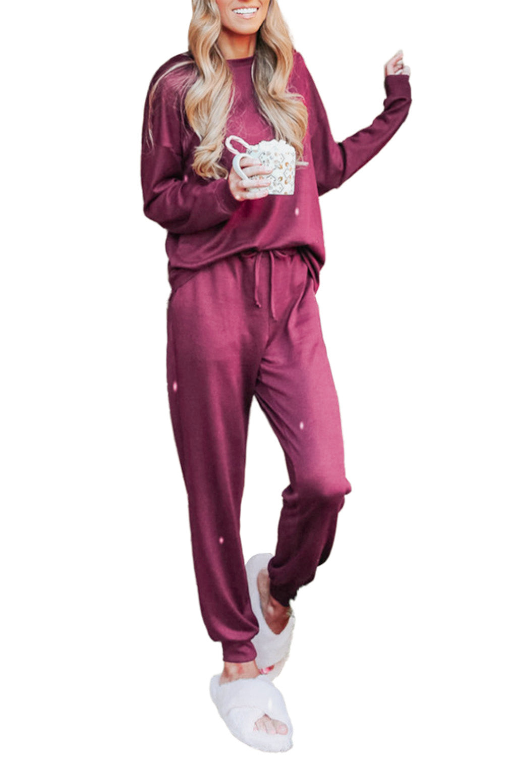 Black Long Sleeve Pullover & Jogger Pants Loungewear Set