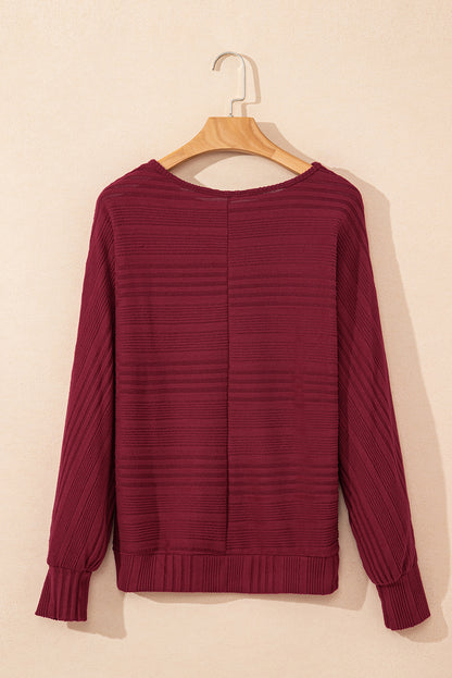Simply Taupe Pit Stripe Batwing Sleeve Top