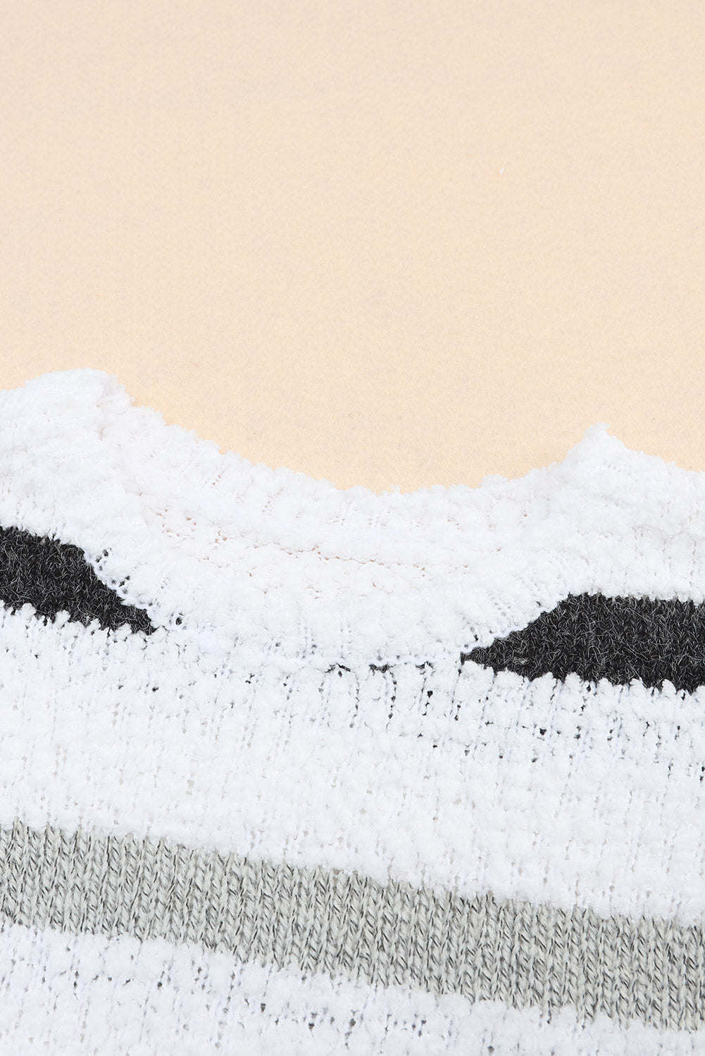 Popcorn Multicolor Striped Drop Shoulder Sweater