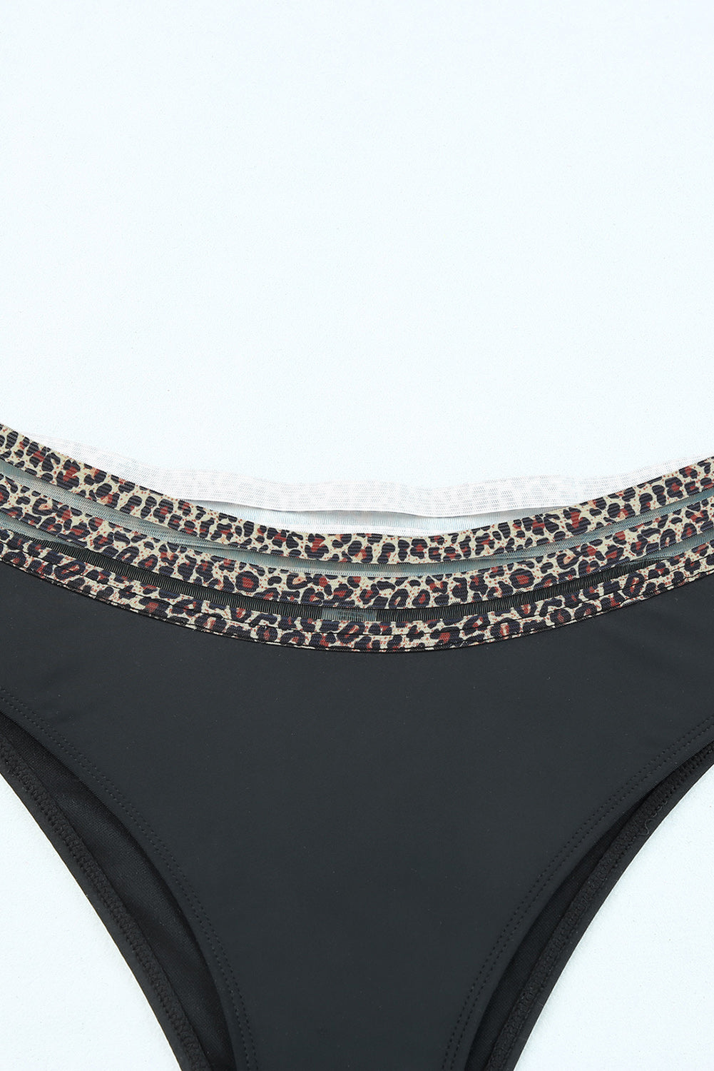 Black Leopard Print Wireless Swimsuit Set