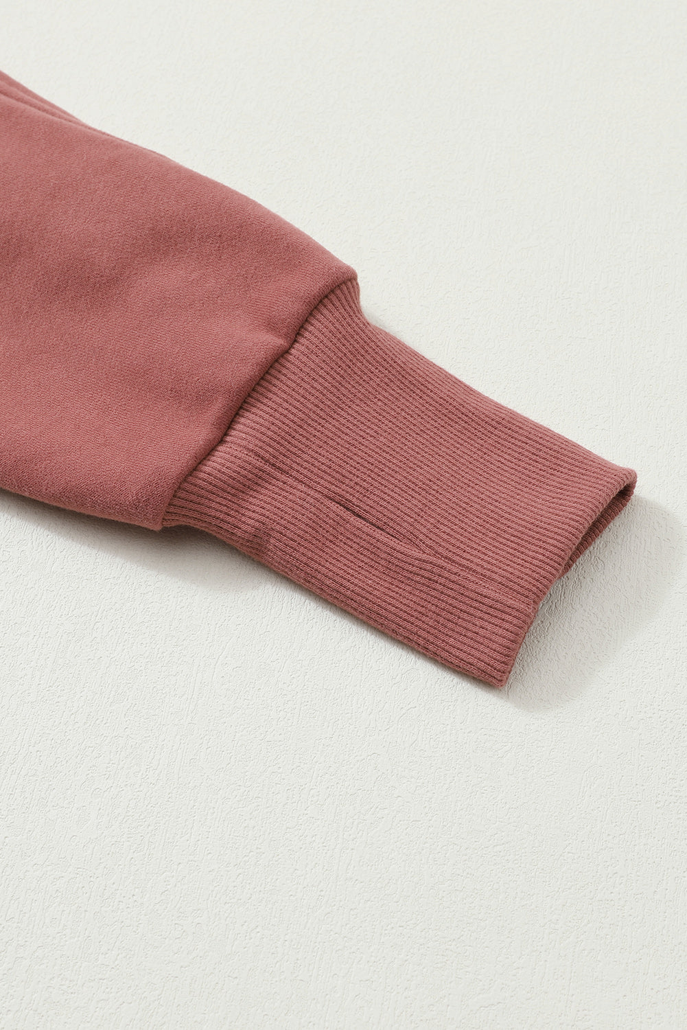 Brown Stand Collar Thumbhole Sleeve Sweatshirt