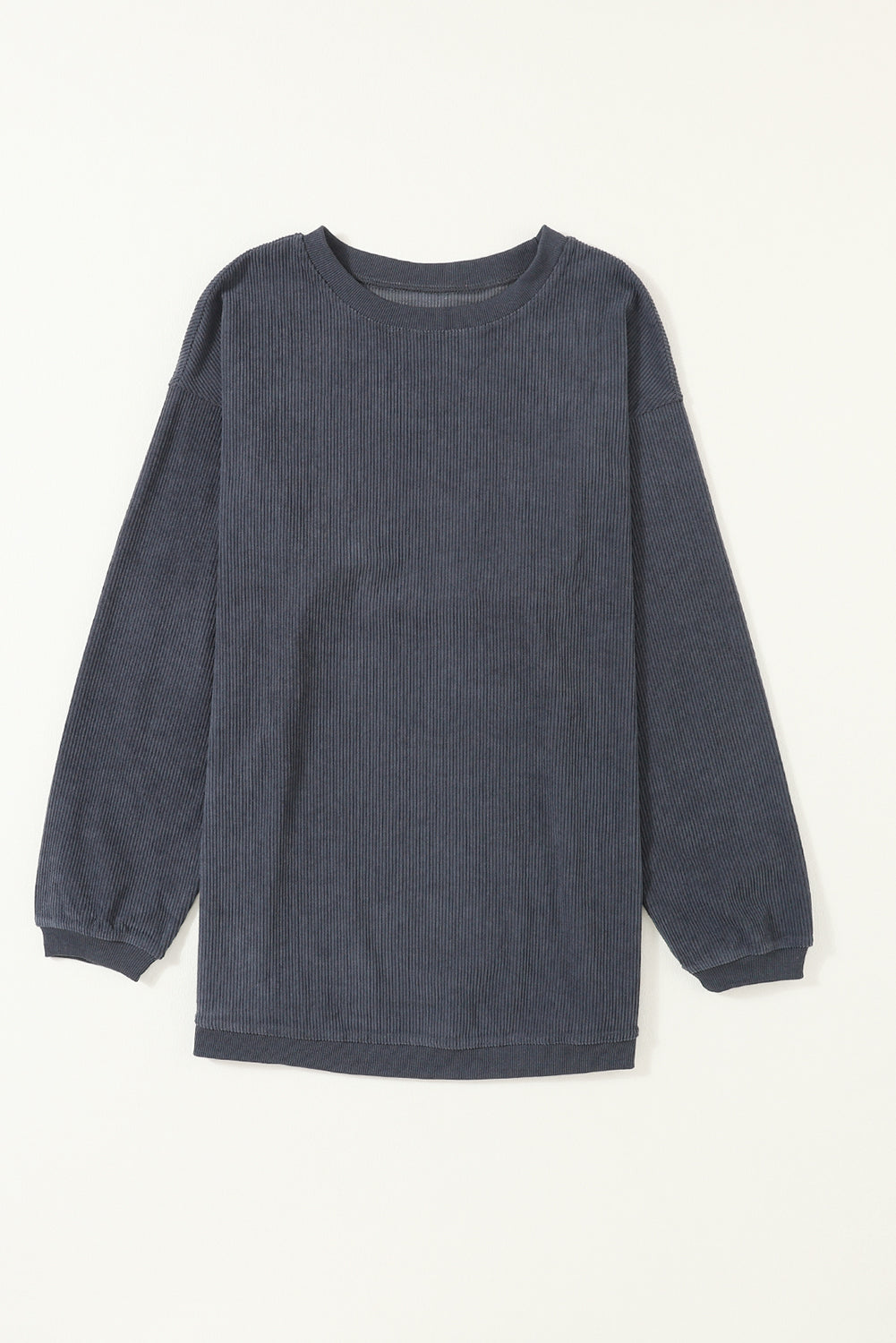 Strawberry Pink Drop Sleeve Ribbed Oversized Sweatshirt