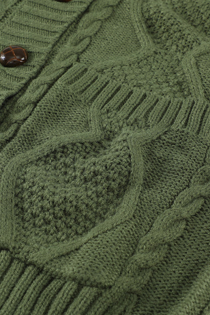 Blue Front Pocket and Buttons Closure Cardigan