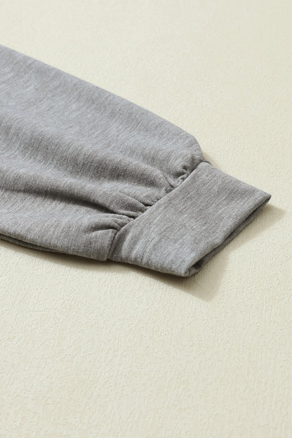 Khaki Color Block Exposed Seam Long Sleeve T Shirt