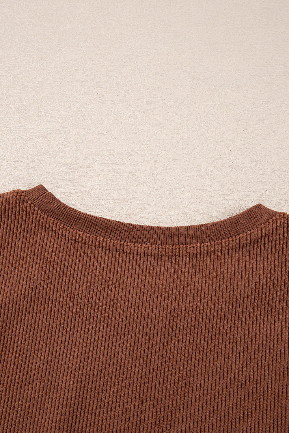 Strawberry Pink Drop Sleeve Ribbed Oversized Sweatshirt