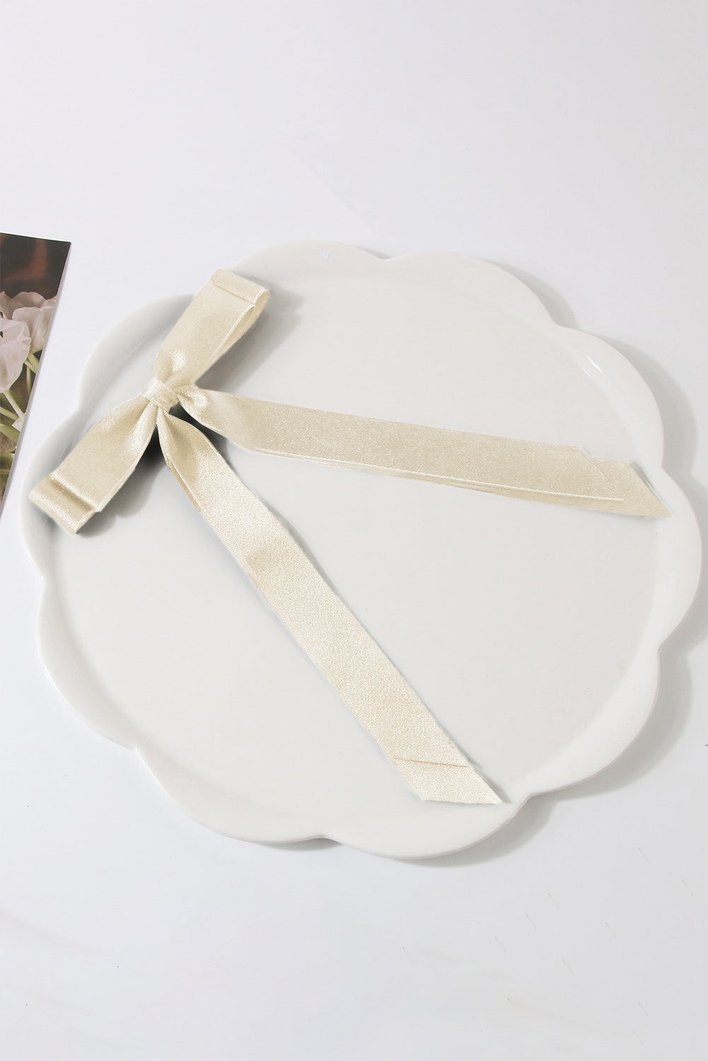 White Elegant Double Bow Hair Clip