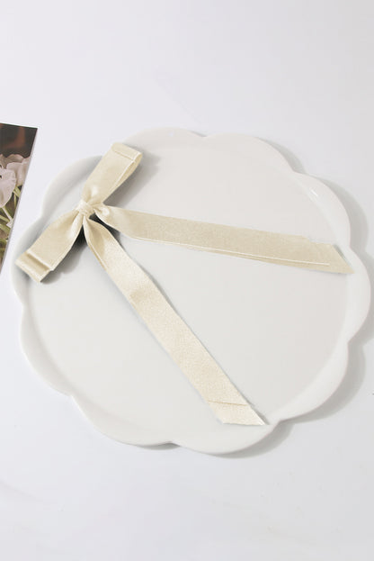 White Elegant Double Bow Hair Clip