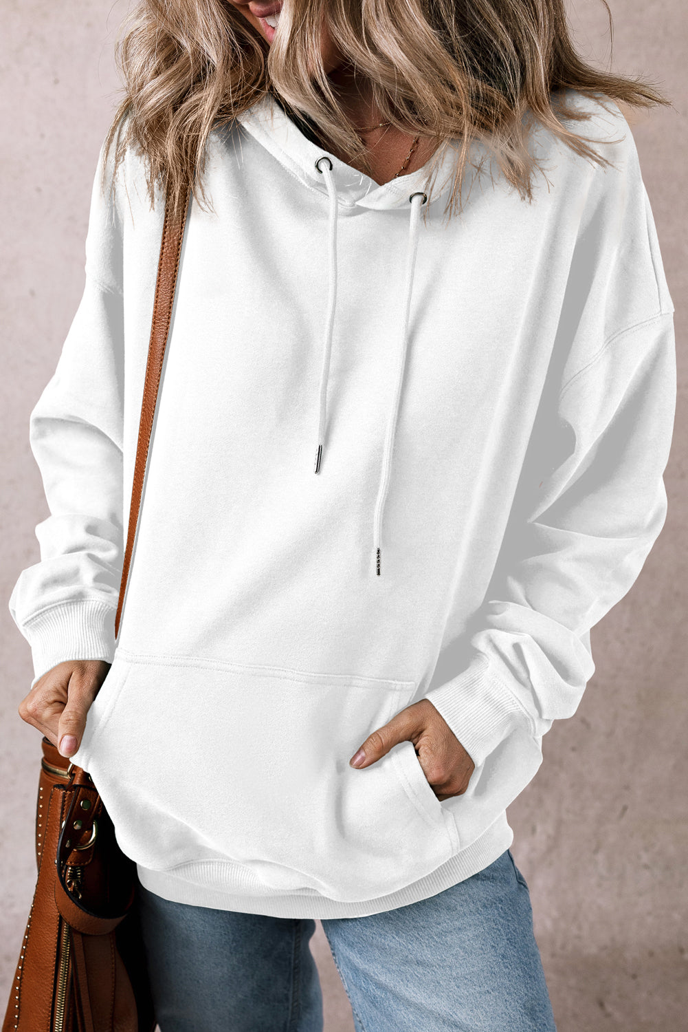 Black Kangaroo Pocket Drawstring Chunky Hoodie