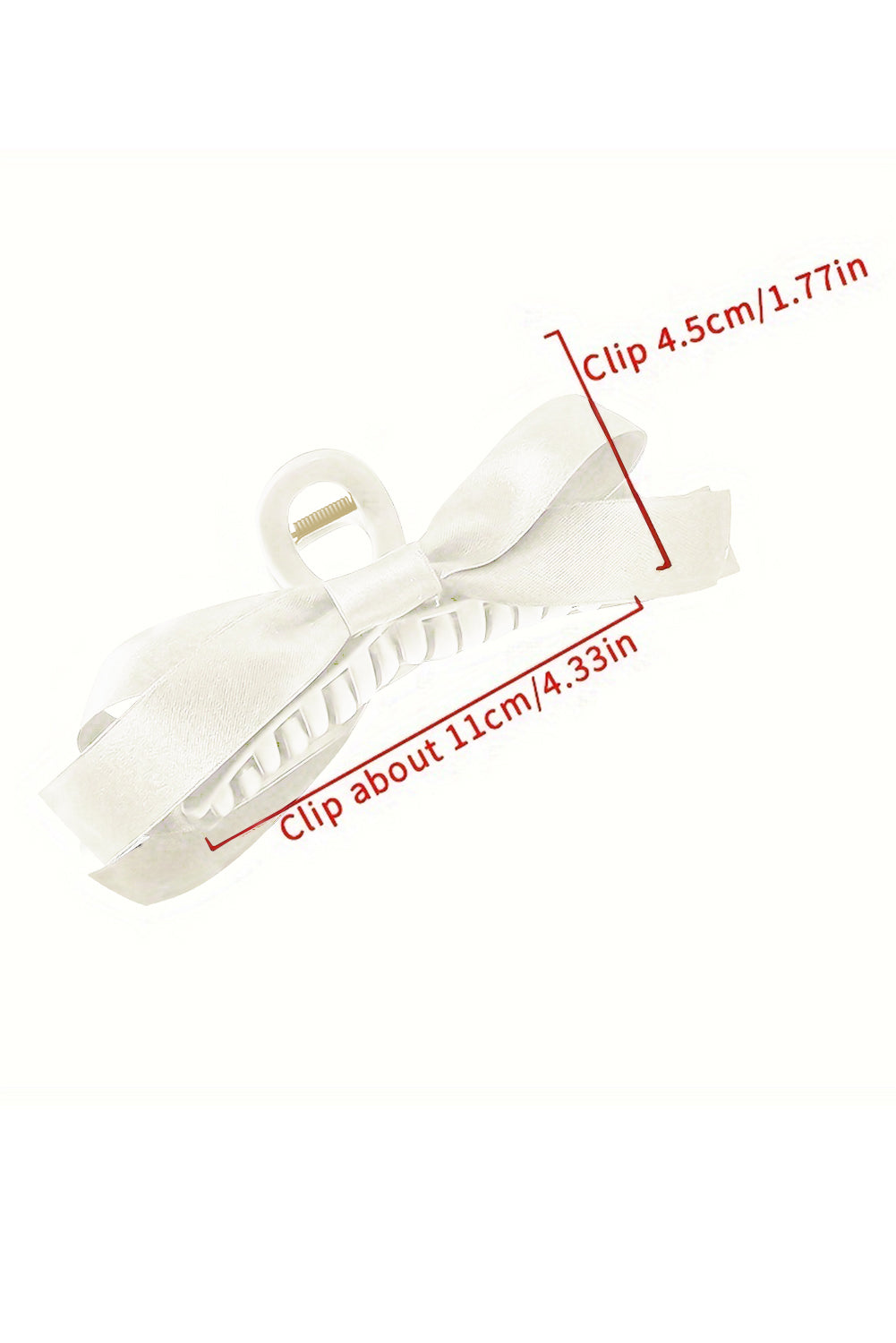 Light French Beige Solid Color Ribbon Bow Decor Hair Clip
