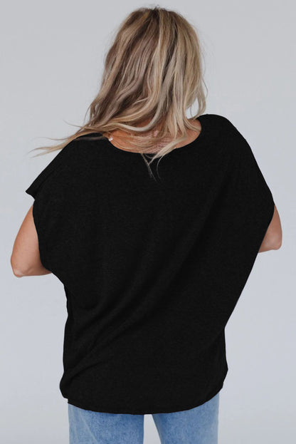 Gray Crochet Lace Batwing Tee