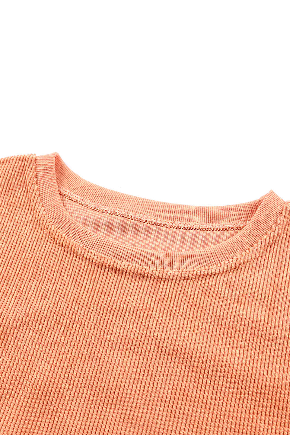 Strawberry Pink Drop Sleeve Ribbed Oversized Sweatshirt