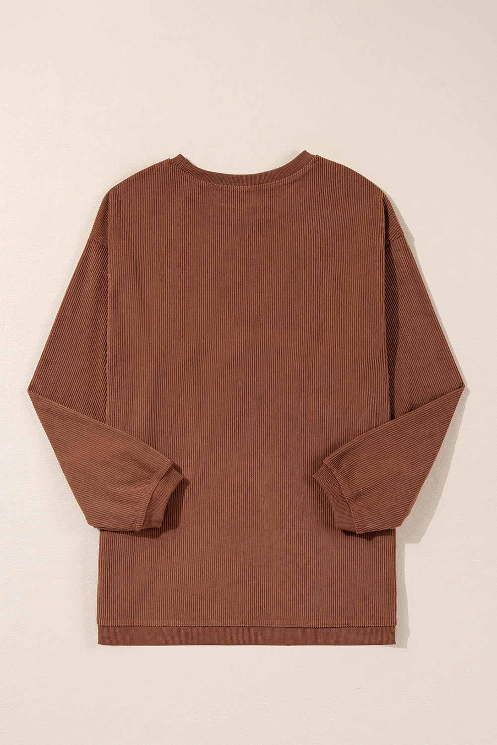 Strawberry Pink Drop Sleeve Ribbed Oversized Sweatshirt