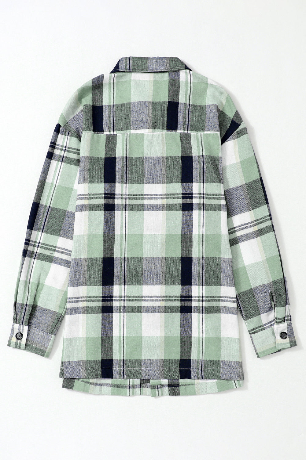 Pink Long Sleeve Collar Button Up Flannel Shacket