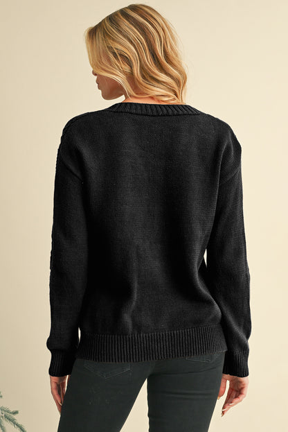 Green Hollow Knit Drop Shoulder Cardigan