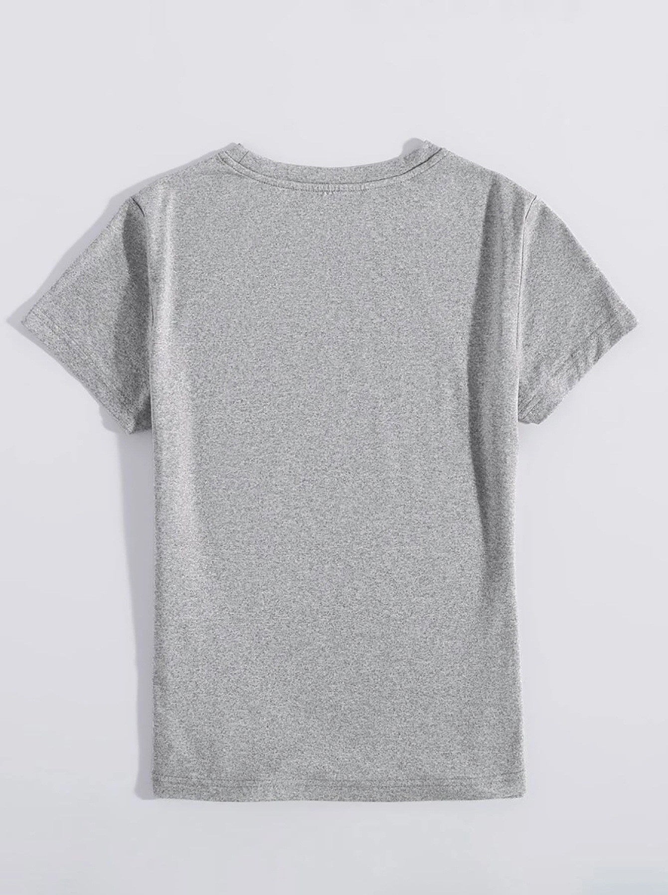 Letter Graphic Round Neck Short Sleeve T Shirt