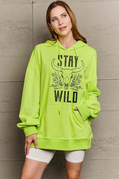 Simply Love Full Size STAY WILD Graphic Hoodie