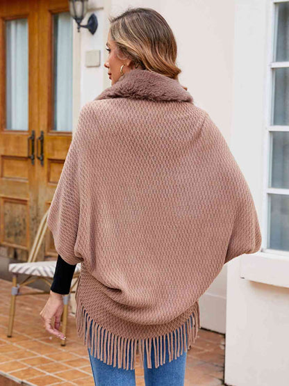 Front Fringe Hem Poncho