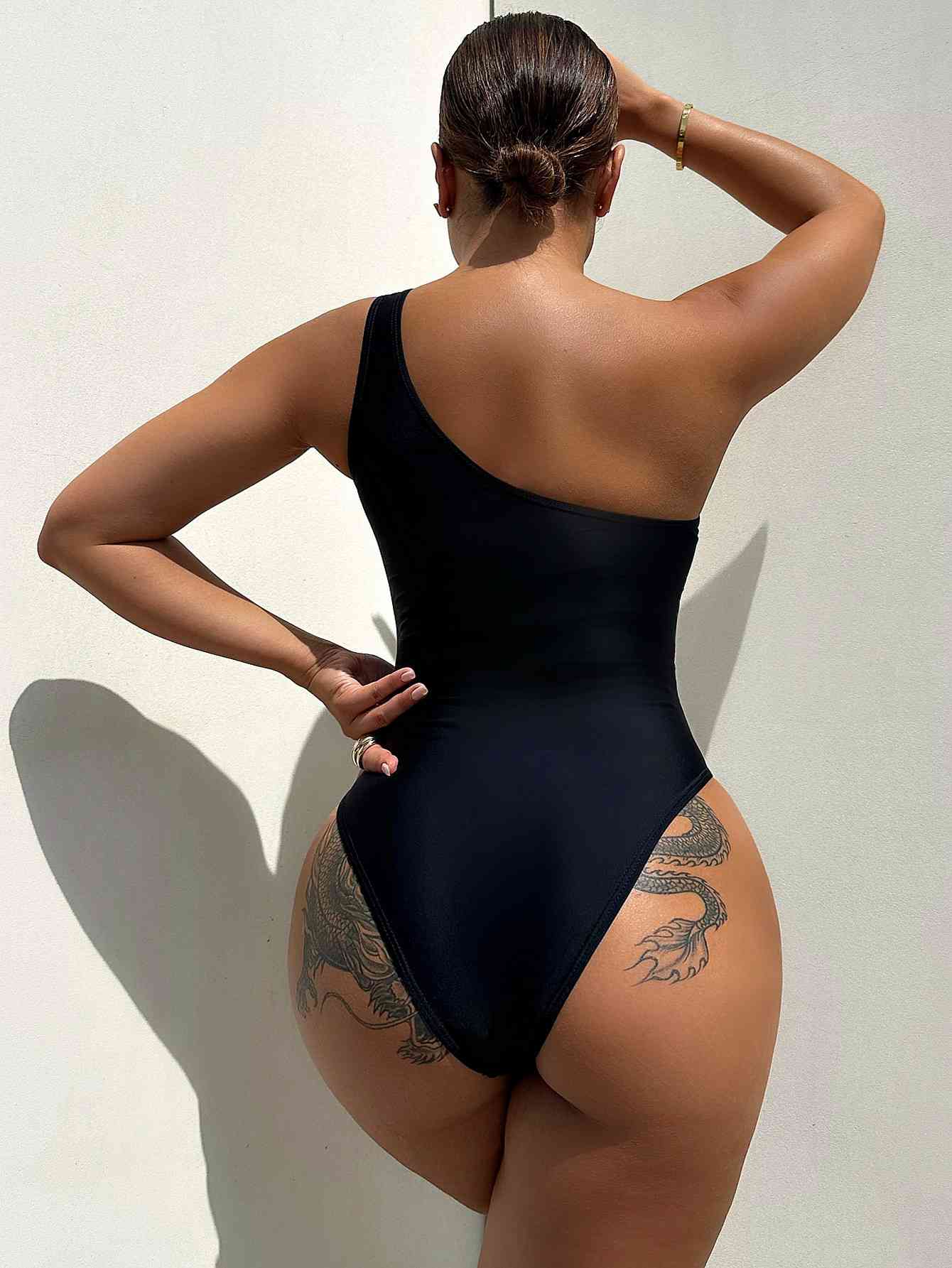 Black Magic One Shoulder Sleeveless Swimsuit