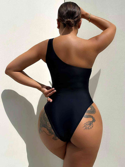 Black Magic One Shoulder Sleeveless Swimsuit