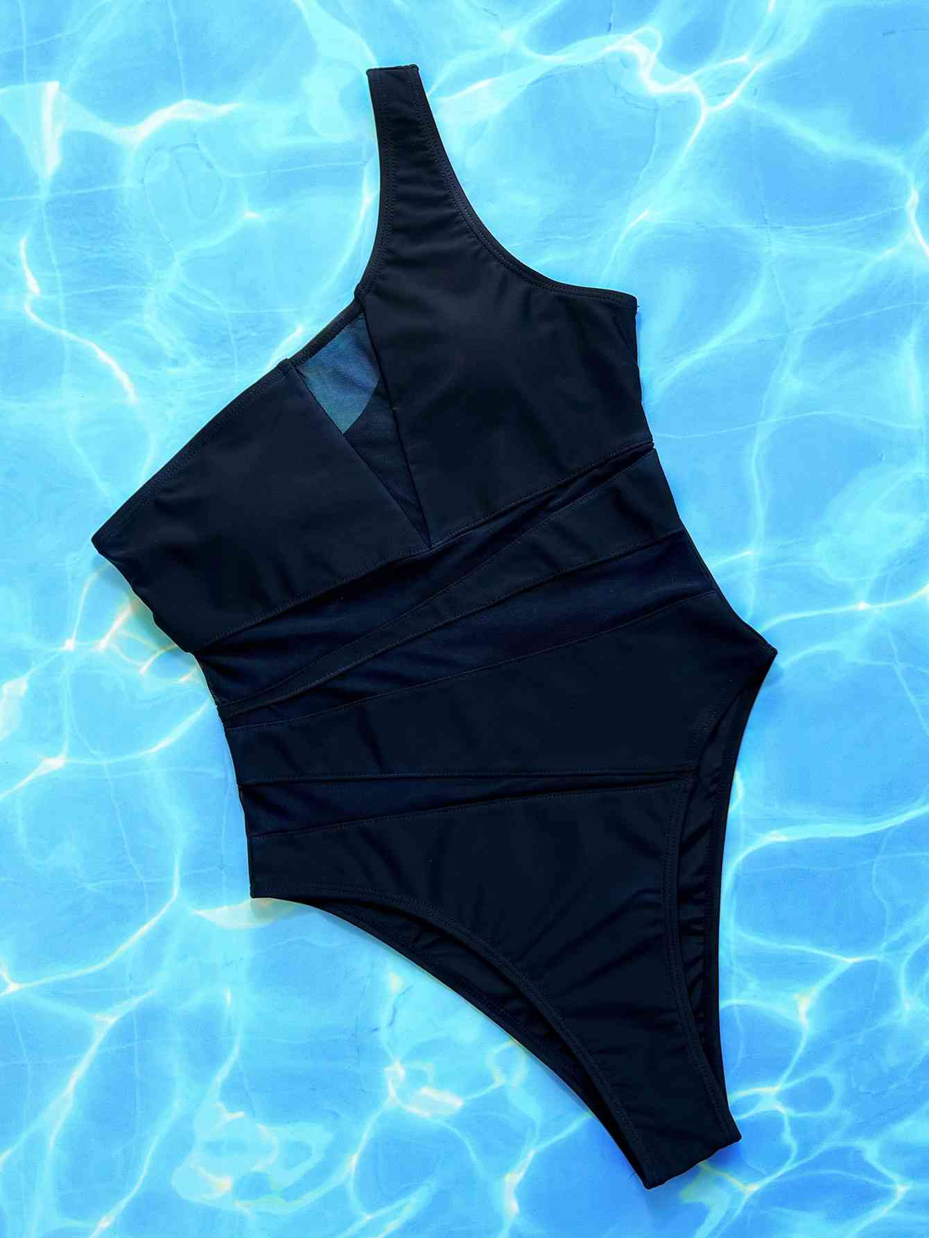 Black Magic One Shoulder Sleeveless Swimsuit