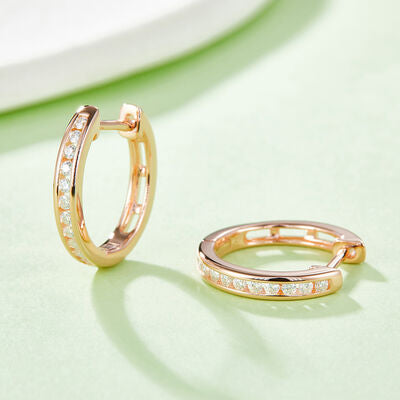 Moissanite Huggie Earrings 925 Sterling Silver