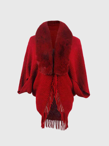 Front Fringe Hem Poncho