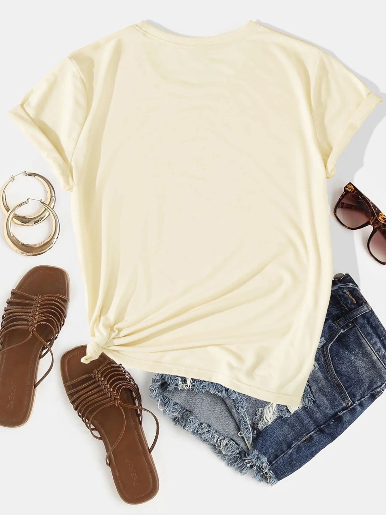 Letter Graphic Round Neck Short Sleeve T Shirt