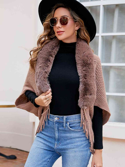 Front Fringe Hem Poncho