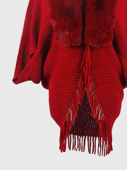Front Fringe Hem Poncho