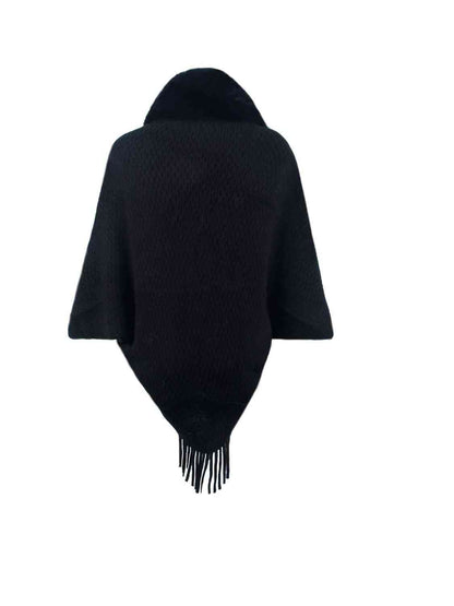 Front Fringe Hem Poncho
