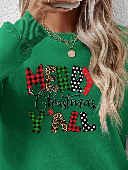 Long Sleeve Letter Graphic Round Neck Sweatshirt