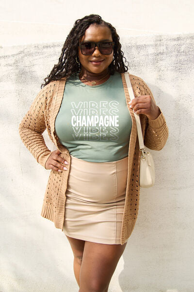 Full Size CHAMPAGNE VIBES Short Sleeve T Shirt