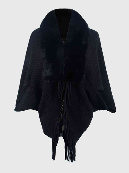 Front Fringe Hem Poncho