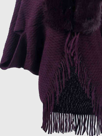 Front Fringe Hem Poncho